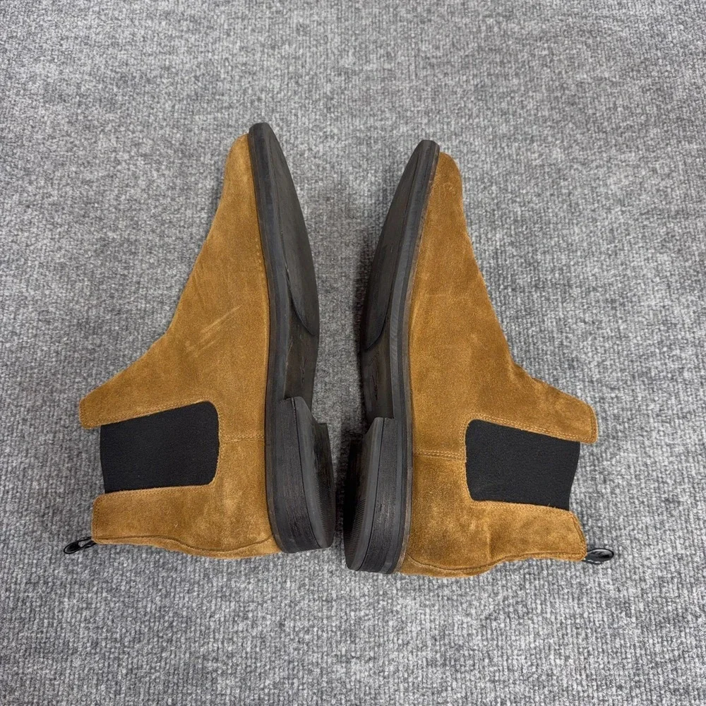All Saints Harley Chelsea Slip On Suede Boots Men 13 (46 EU) Tan Brown Leather